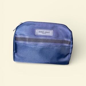 Giorgio Armani Fragrance Navy Toiletry Bag Amenities Case Travel New!​